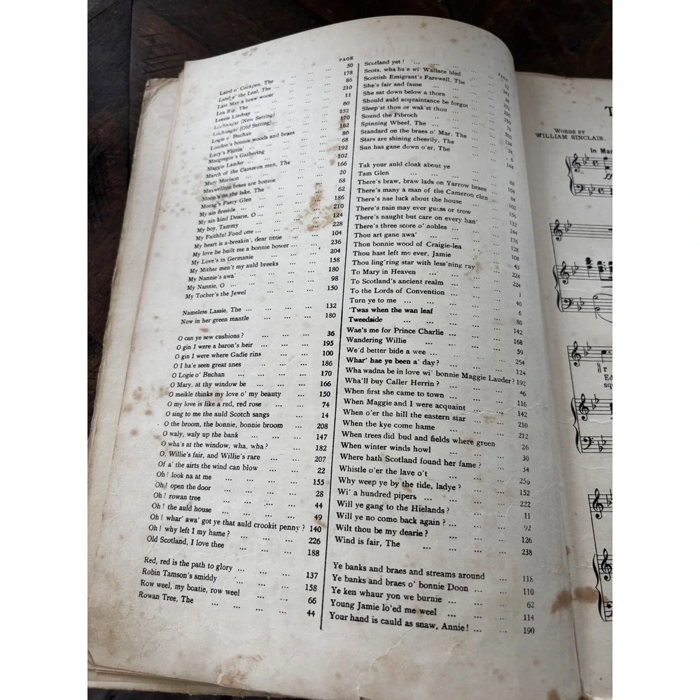 Antique Lyric Gems of Scotland Songbook Burns Songs Moffat Dance Music North